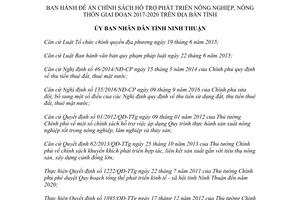 Quyết định 65/2017/QĐ-UBND chính sách hỗ trợ nông nghiệp nông thôn Ninh Thuận 2017 2020