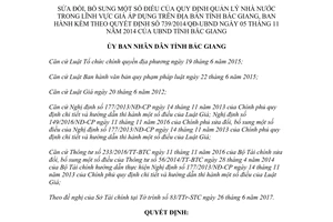 Quyết định 27/2017/QĐ-UBND sửa đổi Quy định quản lý nhà nước trong lĩnh vực giá Bắc Giang