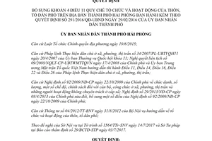 Quyết định 05/2017/QĐ-UBND tổ chức hoạt động của tổ dân phố Hải Phòng