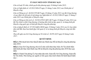 Quyết định 1146/QĐ-UBND 2017 phê duyệt Danh mục Đề án khuyến công địa phương Bắc Kạn 2018