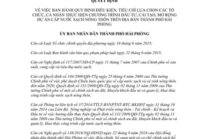 Quyết định 07/2017/QĐ-UBND điều kiện lựa chọn tổ chức cá nhân dự án cấp nước sạch Hải Phòng