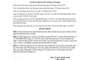 Quyết định 36/2017/QĐ-UBND Quy định chế độ công tác phí chế độ chi hội nghị Lai Châu