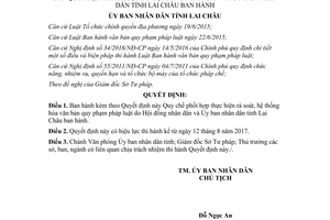 Quyết định 23/2017/QĐ-UBND quy chế rà soát hệ thống hóa văn bản quy phạm pháp luật Lai Châu