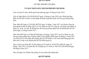 Quyết định 41/2017/QĐ-UBND bãi bỏ Quyết định 5614/QĐ-UBND giá thuê nhà công vụ Hồ Chí Minh