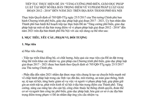 Kế hoạch 191/KH-UBND 2017 tăng cường phổ biến giáo dục pháp luật địa bàn trọng điểm Hà Nội