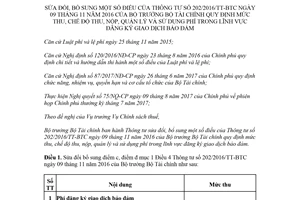 Thông tư 113/2017/TT-BTC sửa đổi 202/2016/TT-BTC sử dụng phí đăng ký giao dịch bảo đảm