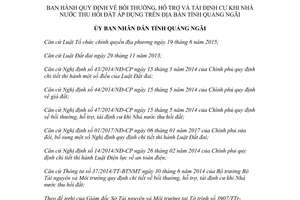 Quyết định 48/2017/QĐ-UBND bồi thường hỗ trợ tái định cư Nhà nước thu hồi đất Quảng Ngãi