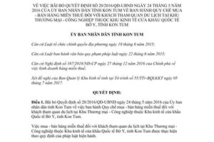 Quyết định 43/2017/QĐ-UBND bãi bỏ Quyết định 20/2016/QĐ-UBND Kon Tum