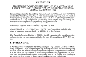 Chương trình 1383/CTPH-TLĐ-BTTTT 2017 xây dựng giai cấp công nhân Việt Nam 2017 2022