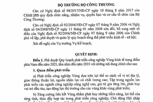 Quyết định 3318/QĐ-BCT 2017 phát triển công nghiệp Vùng kinh tế trọng điểm phía Nam 2025 2035