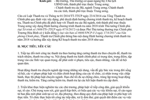 Công văn 2139/TTCTP-KHTCTH 2017 hướng dẫn xây dựng Kế hoạch thanh tra năm 2018