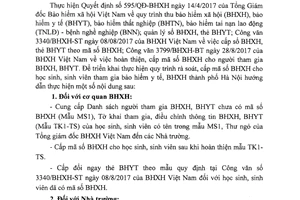 Công văn 2253/BHXH-QLT 2017 rà soát mã số bảo hiểm xã hội đối tượng học sinh sinh viên Hà Nội