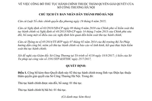 Quyết định 6300/QĐ-UBND 2017 công bố thủ tục hành chính thẩm quyền Sở Công Thương Hà Nội