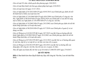 Quyết định 24/2017/QĐ-UBND Quy chế công tác Văn thư Lưu trữ Hòa Bình