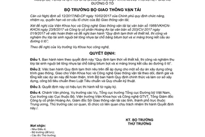 Quyết định 2599/QĐ-BGTVT 2017 thi công lớp tái sinh nguội bê tông nhựa tại chỗ bằng bitum bọt