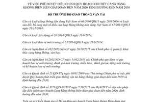 Quyết định 2501/QĐ-BGTVT 2017 điều chỉnh quy hoạch chi tiết Cảng hàng không Điện Biên