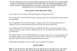 Quyết định 2038/QĐ-UBND 2017 công bố thủ tục hành chính mới trong Giáo dục Thừa Thiên Huế