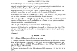Thông tư 88/2017/TT-BTC cơ chế tài chính Đề án đào tạo bồi dưỡng nhân lực khoa học công nghệ