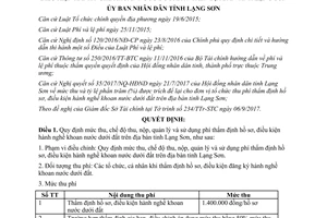 Quyết định 35/2017/QĐ-UBND phí thẩm định hồ sơ hành nghề khoan nước dưới đất Lạng Sơn