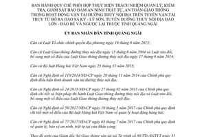 Quyết định 52/2017/QĐ-UBND an ninh trật tự hoạt động vận tải đường thủy nội địa Quảng Ngãi