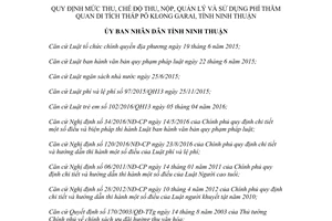 Quyết định 72/2017/QĐ-UBND mức thu nộp phí thăm quan di tích tháp Pô Klong Garai Ninh Thuận