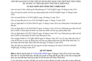 Quyết định 78/2017/QĐ-UBND đấu giá quyền sử dụng đất cho thuê đất Thừa Thiên Huế