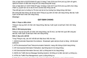 Thông tư 10/2018/TT-BGTVT nhân viên hàng không huấn luyện nghiệp vụ nhân viên hàng không