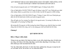 Thông tư 65/2017/TT-BTNMT quy định kỹ thuật xác định dòng chảy tối thiểu trên sông suối