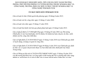 Quyết định 44/2017/QĐ-UBND tiêu chuẩn chức danh thuộc Sở Khoa học Công nghệ Kon Tum