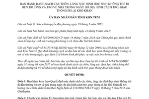 Quyết định 45/2017/QĐ-UBND học sinh không thể đi đến trường trở về nhà trong ngày Kon Tum