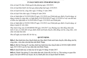 Quyết định 26/2017/QĐ-UBND Chính sách điều động cán bộ công chức viên chức Bình Thuận