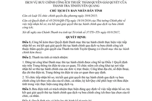 Quyết định 978/QĐ-UBND 2017 Danh mục thủ tục hành chính tiếp nhận hồ sơ Tuyên Quang