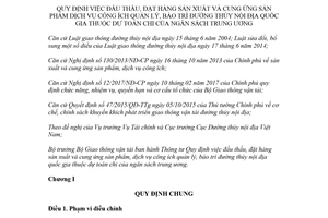 Thông tư 53/2017/TT-BGTVT hướng dẫn đấu thầu đặt hàng sản xuất và cung ứng sản phẩm dịch vụ