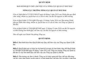 Quyết định 10/QĐ-TCQLĐĐ 2017 ban hành quy chế làm việc Tổng cục Quản lý đất đai