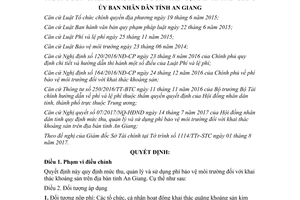 Quyết định 41/2017/QĐ-UBND mức thu phí bảo vệ môi trường khai thác khoáng sản An Giang