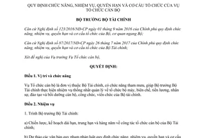 Quyết định 1789/QĐ-BTC 2017 chức năng nhiệm vụ quyền hạn cơ cấu tổ chức Vụ Tổ chức cán bộ