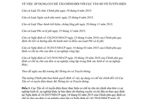 Quyết định 40/2017/QĐ-TTg áp dụng cơ chế tài chính đối với Cục Tần số vô tuyến điện