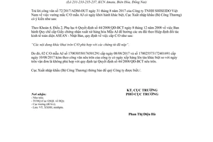 Công văn 1188/XNK-XXHH 2017 vướng mắc C/O mẫu AJ có ngày khởi hành khác biệt