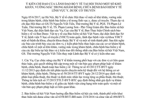 Thông báo 968/TB-BYT 2017 vướng mắc trong khám bệnh bảo hiểm y tế  trong y dược cổ truyền