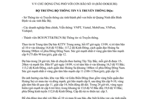 Công điện 3307/CĐ-BTTTT 2017 chủ động ứng phó với cơn bão số 10 Bão Doksuri