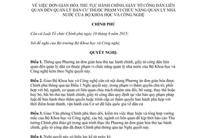 Nghị quyết 90/NQ-CP 2017 đơn giản hóa thủ tục thuộc phạm vi quản lý của Bộ Khoa học Công nghệ