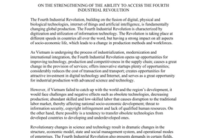 Directive 16/CT-TTg strengthening of the ability to access the Fourth Industrial Revolution