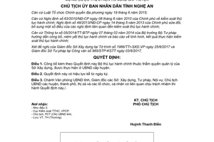 Quyết định 4087/QĐ-UBND 2017 công bố thủ tục thuộc thẩm quyền Sở Xây dựng Nghệ An