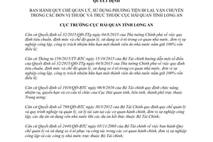 Quyết định 587/QĐ-HQLA 2017 quản lý phương tiện đi lại ở đơn vị trực thuộc Cục Hải quan Long An