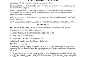 Quyết định 2674/QĐ-UBND 2017 công bố Bộ Đơn giá dịch vụ công ích đô thị An Giang