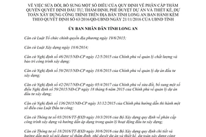 Quyết định 49/2017/QĐ-UBND sửa đổi Quy định phân cấp thẩm quyền quyết định đầu tư Long An