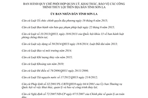 Quyết định 2430/QĐ-UBND 2017 phối hợp quản lý khai thác bảo vệ các công trình thủy lợi Sơn La