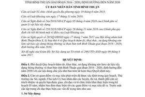 Quyết định 2536/QĐ-UBND 2017 Quy hoạch thăm dò khai thác sử dụng khoáng sản Bình Thuận