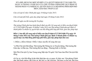 Quyết định 42/2017/QĐ-TTg sửa đổi quy định Hội đồng phối hợp phổ biến giáo dục pháp luật