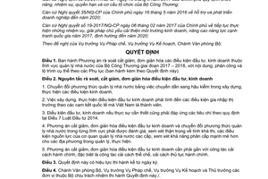 Quyết định 3610A/QĐ-BCT 2017 rà soát cắt giảm điều kiện kinh doanh trong quản lý Bộ Công Thương